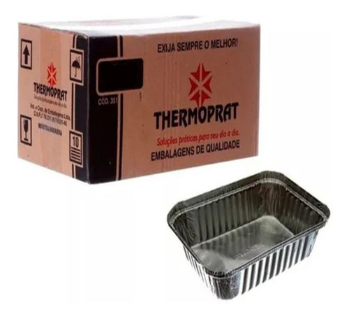 Marmitex De Aluminio Bandeja 2000ml Cx C/25un