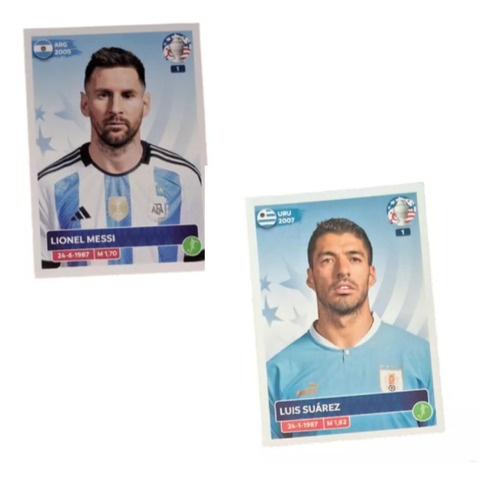 Figuritas Lionel Messi  + Luis Suarez Copa America Usa 2024