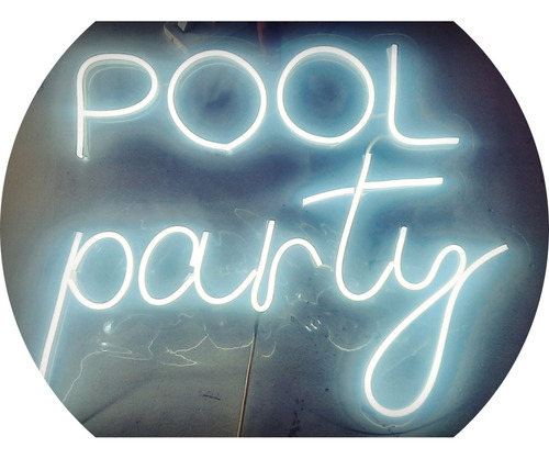 Cartel Acrílico Y Neón Pool Party Deco Ambientación Fiestas 