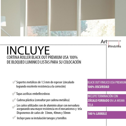 Cortinas Roller Sun Screen Usa 6% Screen Mts