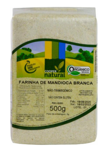 Farinha De Mandioca Branca Orgânica Coopernatural 500g
