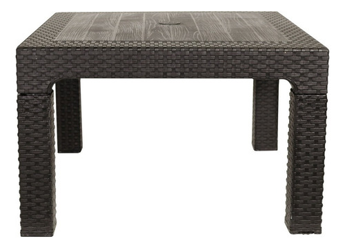 Mesa Ratona Plástica Cuadrada Simil Ratan Alejito Quality Color Negro