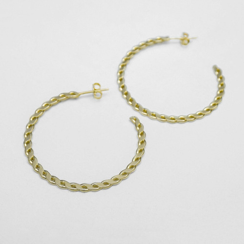 Aretes Tipo Candonga  Espiral Oro Laminado 18k