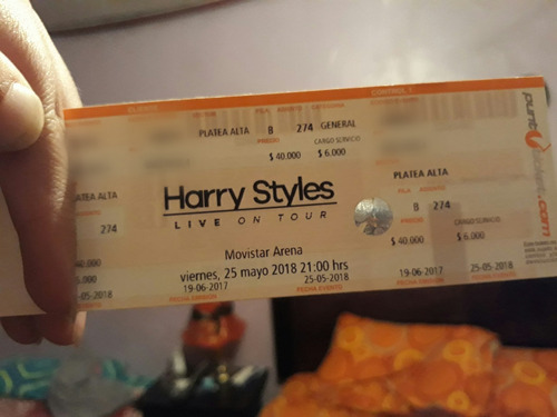 Entrada Platea Alta Para Harry Styles 25/05/18
