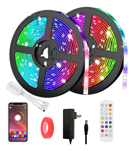 Tira De Luces Led Bluetooth Inteligente De 40 Pies - Rgb Con