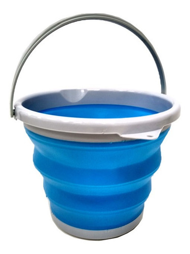 Imagen 1 de 4 de Balde Plegable De Silicona 10 Litrospara Auto Viaje Casa