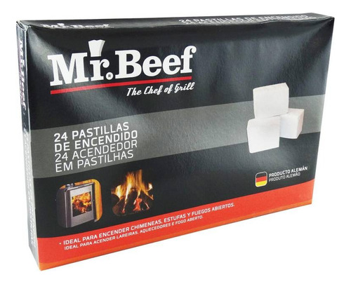 Pack 8 Cajas 24 Pastillas Encendido Mr. Beef Producto Alemán