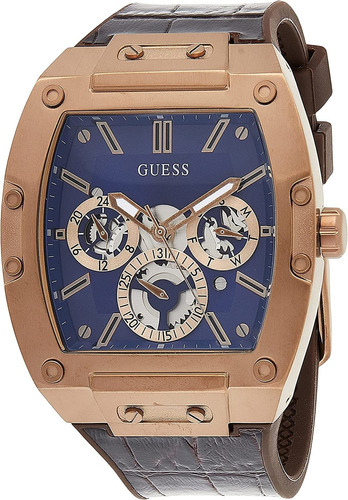 Reloj Analógico Para Hombre Marrón Silicona Lisa/correa De C