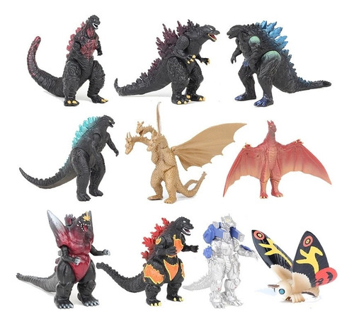 Bonecos De Godzilla Monstro Brinquedo Figuras 10pcs