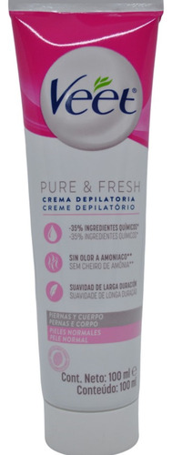 Creme Depilatório Corporal  Pele Normal 100ml Pure&fresh 