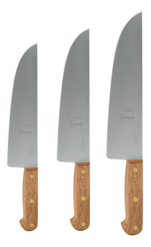 Cuchillo Carnicero X3 Acero Inoxidable C/ Madera Eskilstuna