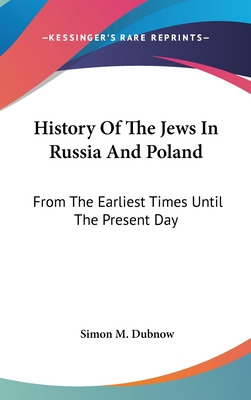 Libro History Of The Jews In Russia And Poland: From The ...