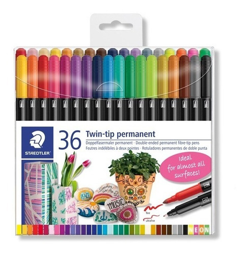 Staedtler 21277 Marcadores Fibra Twin-tip Permanent X36