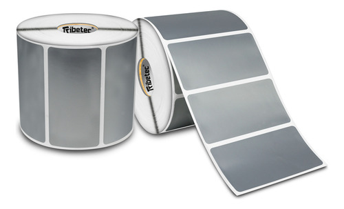 2 Rollos Etiqueta Activo Poliéster Plata 80x40 Mm 1,000 C/u Color Plateado Diseño Impreso No Aplica