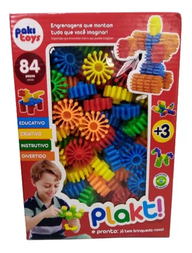 BRINQUEDO DE MONTAR ENCAIXE EDUCATIVO CRIATIVO PLOKT 200 PEÇAS - PAKI TOYS  - LOJAS RENASCER