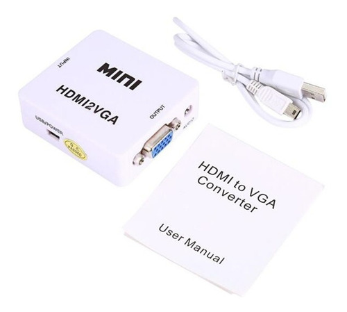 Conversor Hdmi A Vga Con Audio Adaptador Convertidor Hdmi2vg