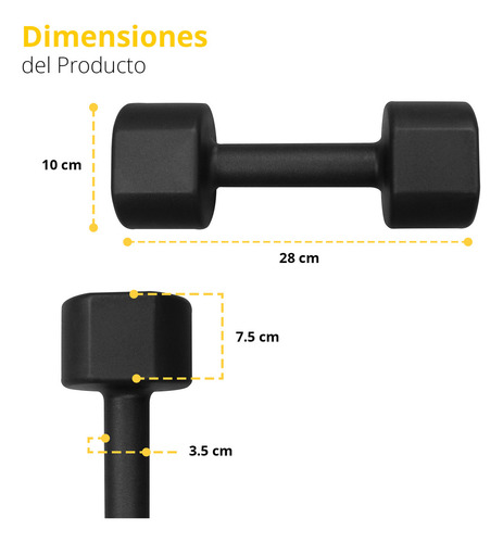 Par Pesas Mancuernas 15lb C/u Tayga Atlas Gimnasio Color Negro