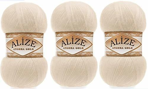 Hilo Angora Gold 20 Lana 80 Lote Acrílico De 3skn 300g...