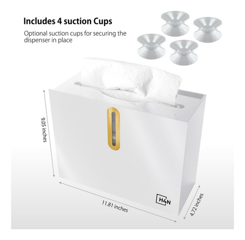 Dispensador De Toallas De Papel Para Encimera, Soporte Para Blanco.