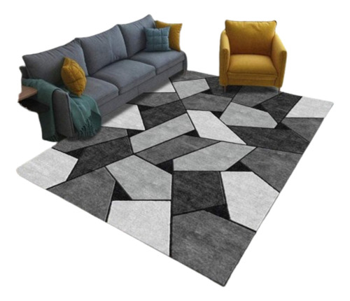  Alfombra Con Diseño 3d Piedra Gris 1 6 0 X 2 0 0cm  Pequeña