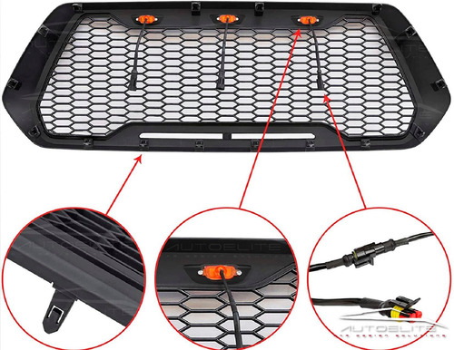 Imagen 3 de 9 de Parrilla Toyota Tacoma 2019 2020 Luz Led Ámbar Con Arneses