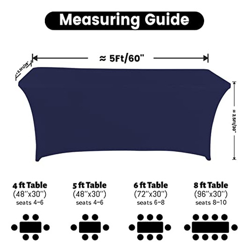 Mantel Elástico Ajustable Azul Marino Para Mesa 1.52m