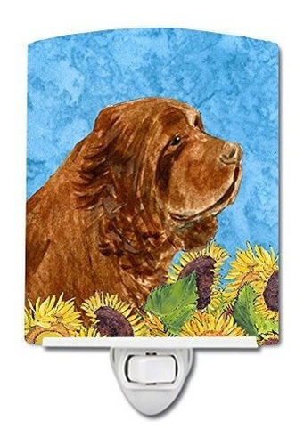 Tesoros De Caroline Sussex Spaniel En Flores De Verano Luz D