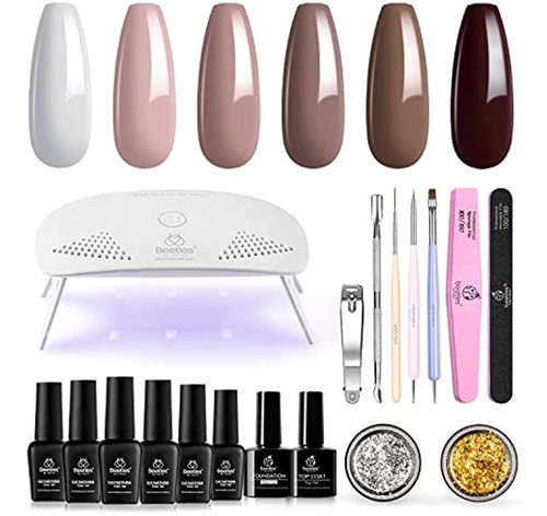 Escarabajos Kit De Esmalte De Uñas En Gel Con Kit Básico De