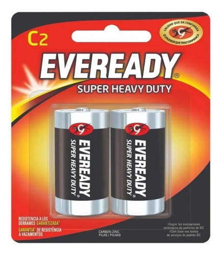 Pila Eveready Carbon Zinc C Blister 2 Unidades