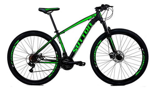 Bicicleta Sutton New 29 24v Shimano Freio Disco Hidraulico Cor Preto/Verde Tamanho do quadro 17