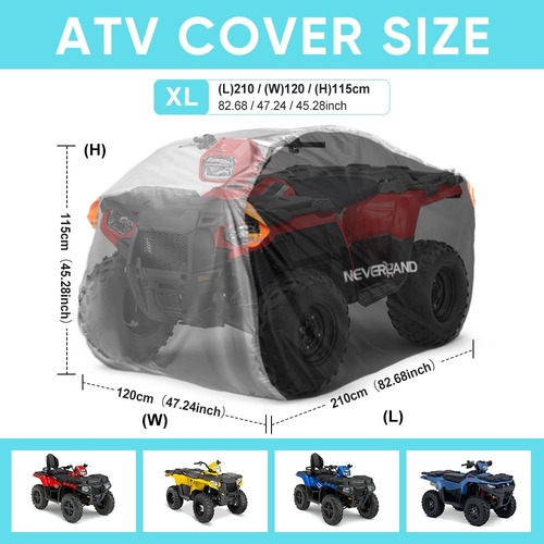 Cubierta Universal Impermeable Para Atv De 4 Ruedas