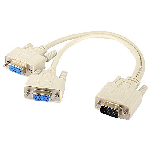 Cabl Adaptador Cable Video Vga Macho 15 Pine Hembra 2 Puerto