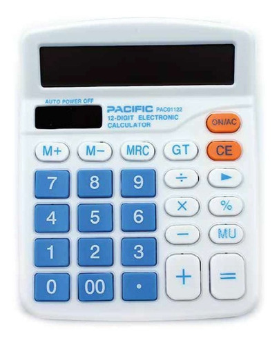 Calculadora Electrónica 12 Dígitos Azul Claro/pac01122lb