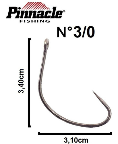 Anzol Pinnacle Wide Gap Sure Nº 3/0 Sem Fisga - 5 Unidades