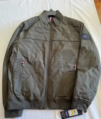 Chamarra Tommy Hilfiger Tipo Bomber Talla Media Color Verde
