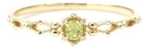 Anillo De Peridoto Chapado En Oro