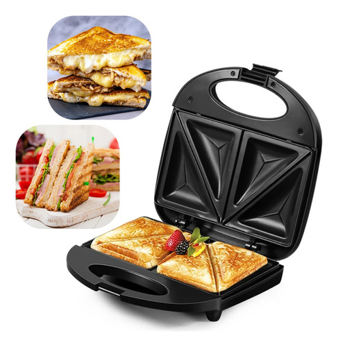 Sandwichera Tostadora Eléctrica 700w Doble Antiadherente