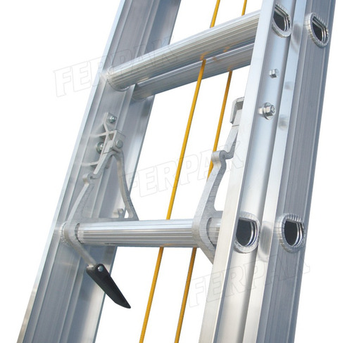 Escalera Aluminio Extensible Ferpak 20 Escalones 113kg 10+10