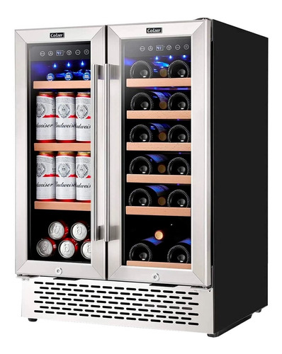 Nevera Colzer 24  Doble Puerta De Cristal Refrigerador Bagc