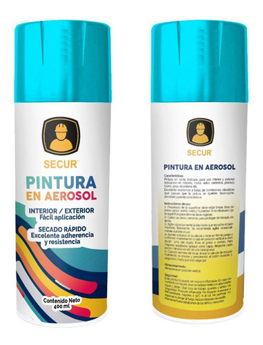 Pintura En Aerosol Celeste 400 Ml Secur - Ynter Industrial