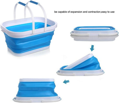 Balde Canasta De Silicona Plegable 12l Doble Manija Portátil