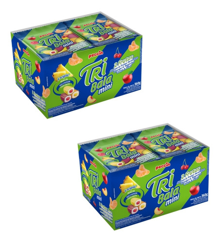 Bala Tri Bala Mini 2 Frutas-kit  2 Caixas C/12x30g- Peccin