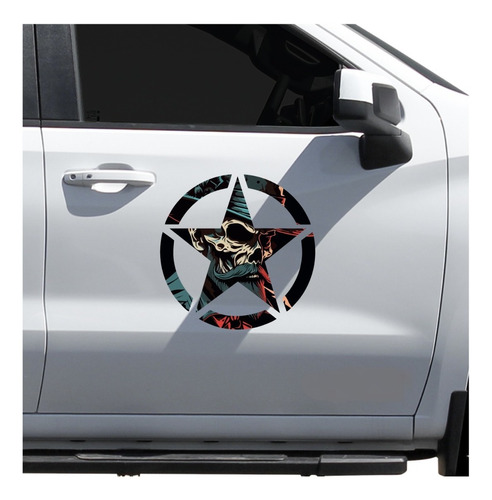 Sticker Estrellas Calaveras Tipo Militar Calcas Impresas S04