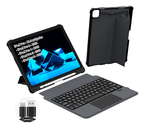 Funda Con Teclado Inalámbrico Para iPad - 12.9 Pulgadas