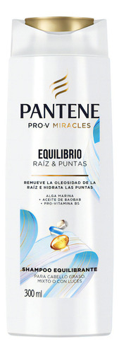  Shampoo Equilibrante Pantene Equilibrio Raíz Y Puntas 300 Ml