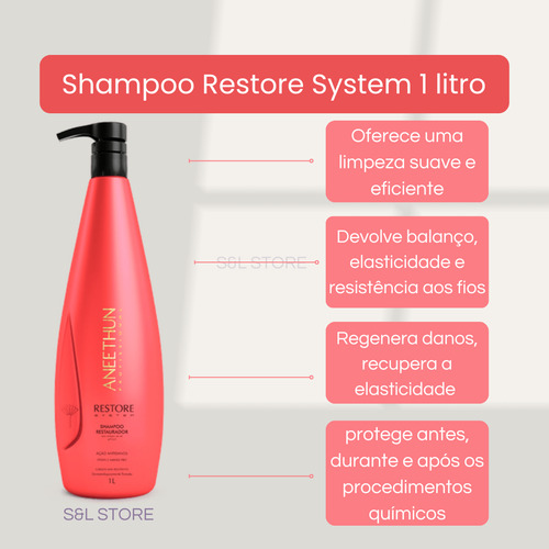 Shampoo Restaurador Aneethun Restore System 1 Litro