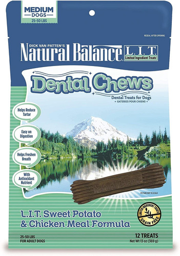 Natural Balance Dental Chews | Grain-free Treats For Adult D