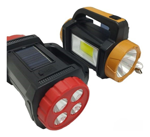 Linterna Y Powerbank De Mano Solar, Recargable Y Tres Modos