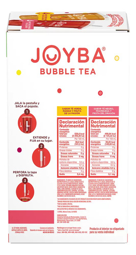 Joyba Bubble Tea 8 Vasos De 355 Ml Té De Burbujas Explosivas