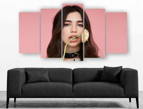 Set De 5 Cuadros En Canvas Dua Lipa Decorativo Arte Moderno 